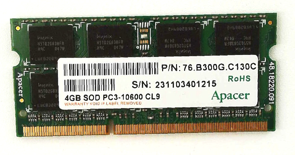 Apacer 🔧 4GB DDR3-1333 (PC3-10600) Laptop Memory SO-DIMM 🟥 ☆