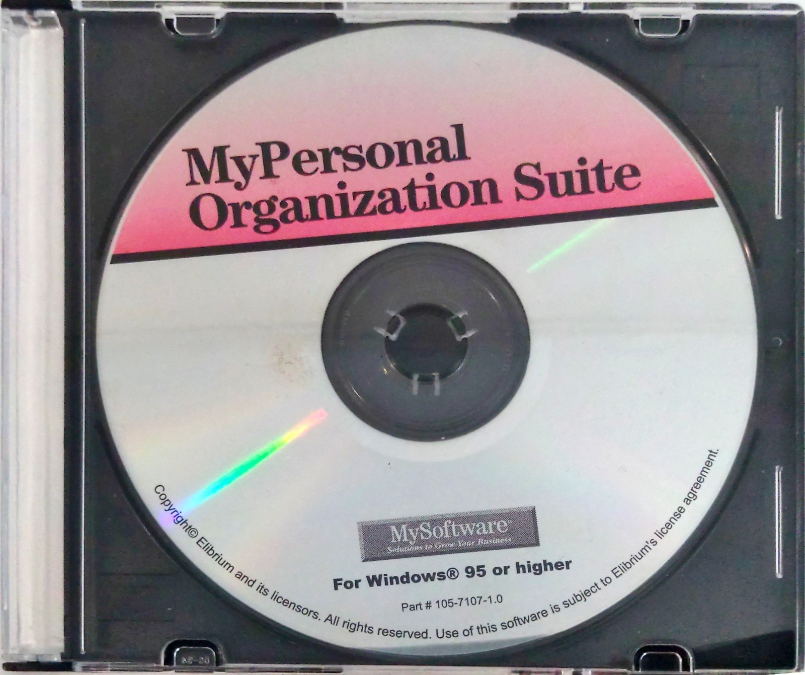 My Personal Organization Suite CD ROM Window 95 or higher Sr # Included New open
