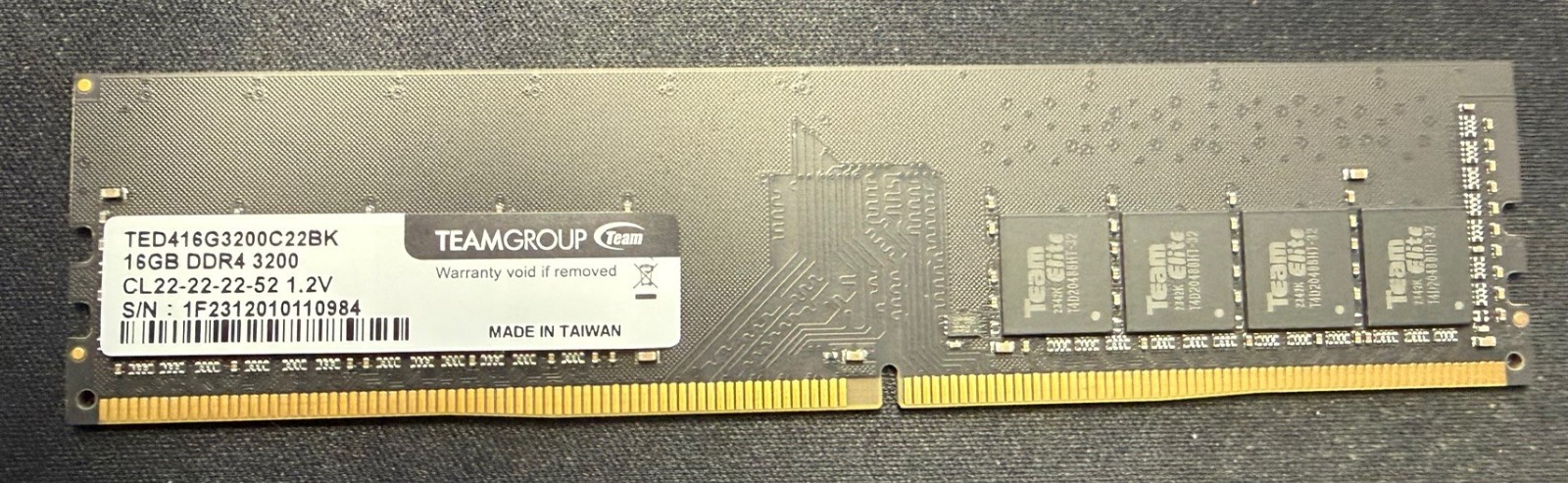 DDR4 16 GB - TED416G3200C22BK 16GB (1x16GB) DDR4 3200