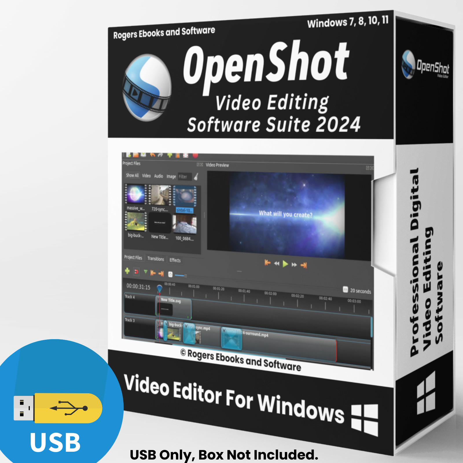 Open Shot Video Editor 2024 | Pro Video Editing Software Suite for Windows USB