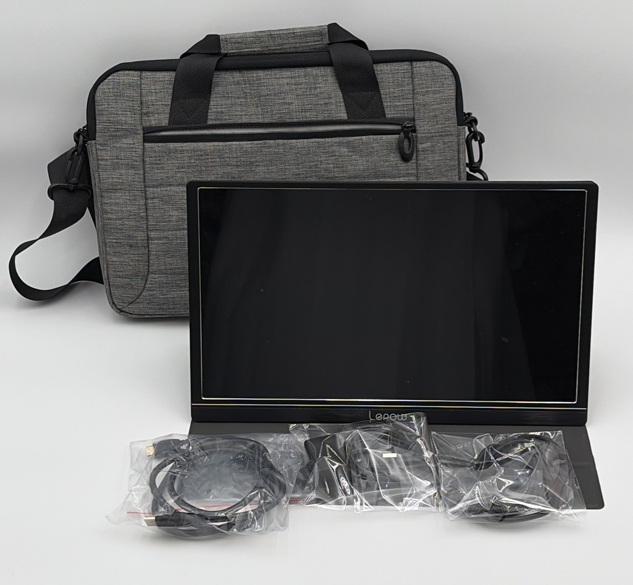 LEPOW Portable Monitor for Laptop | Dual Screen | w/Carrying Case & Cables Works