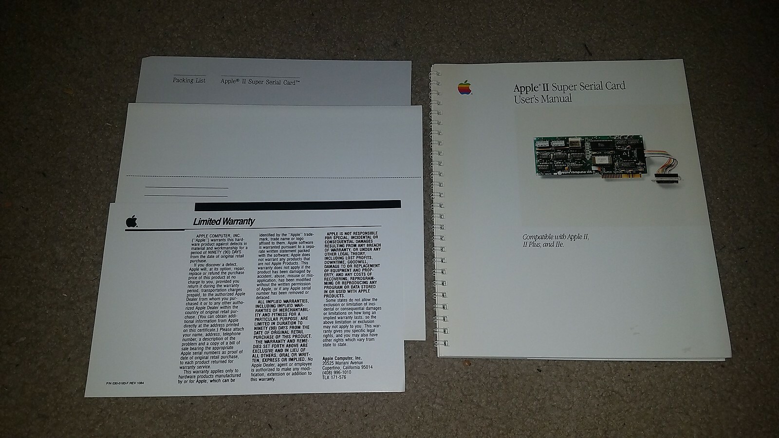 VINTAGE APPLE II II+ IIE SUPER SERIAL CARD USER'S MANUAL BOOK BOOKLET ~