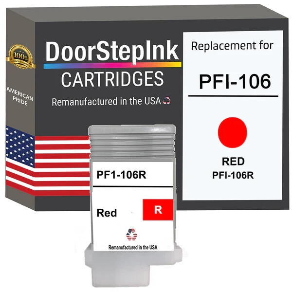 DoorStepInk Compatible Ink Cartridges For Canon PFI-106 Red 130mL-USA