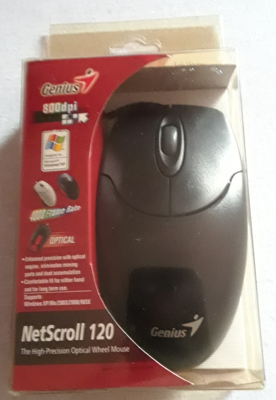 Vintage Genius NetScroll 120 PS/2 Mouse  Black, NOS