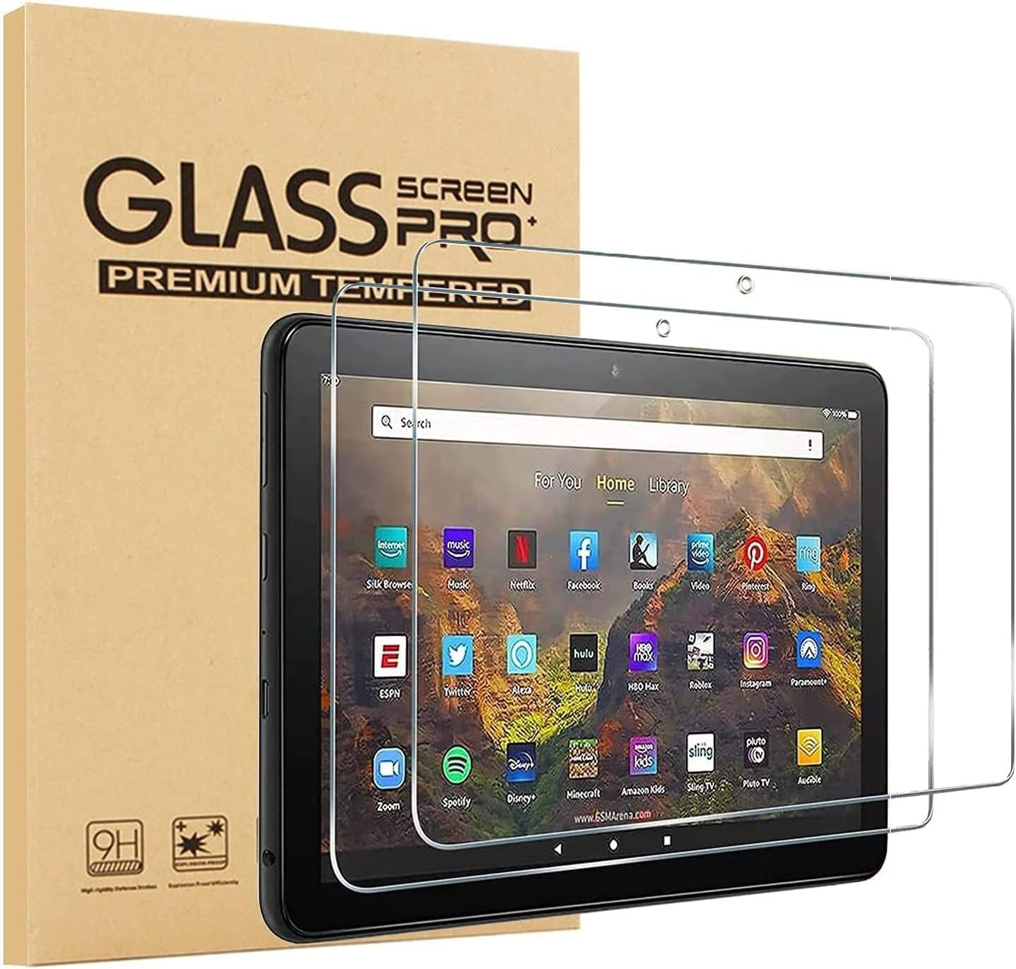 2PCS Amazon Kindle Fire HD 10" 13th/11th Generation Tempered Screen Protector