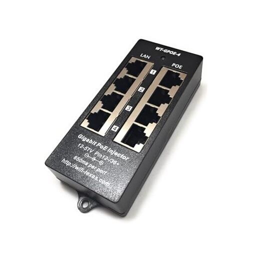 PoE Texas 4 Port PoE Injector - Gigabit Passive Power Over Ethernet - 802.3af