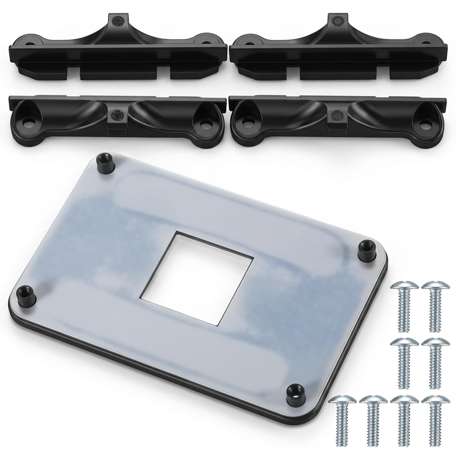 AM4 Backplate with 2 Pairs Brackets Set and 2 Sets of Screws CPU Cooler Black