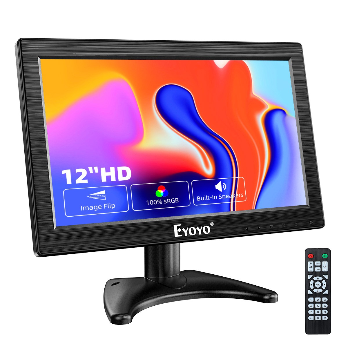 Eyoyo 12inch Color LCD TFT Monitor Audio Video HDMI VGA Fit For Home CCTV DSLR
