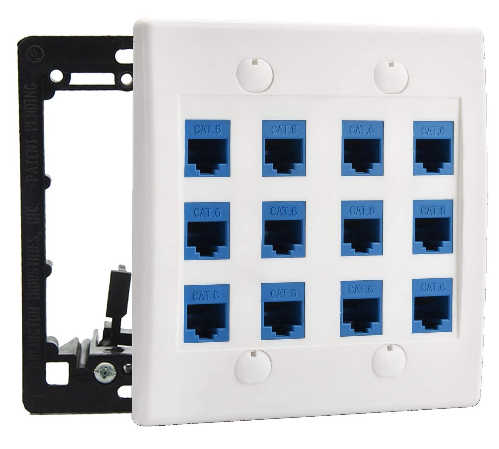 12 Port Ethernet Wall Plate Cat 6 Wall Outlet Rj45 Female To Female Keystone Jac
