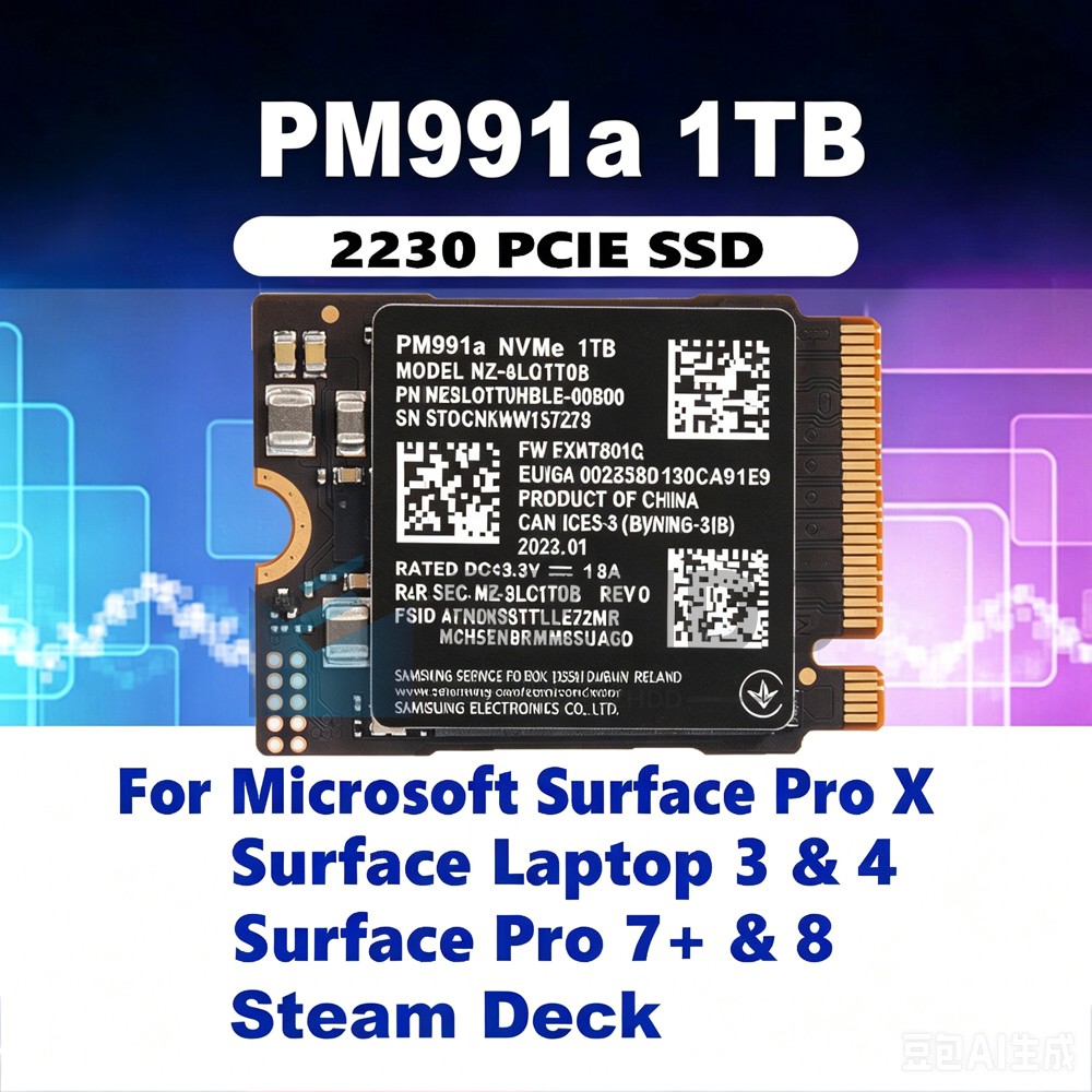 NEW SAMSUNG PM991A M.2 2230 SSD 1TB NVMe PCIe For Microsoft Surface Pro X Pro 7+