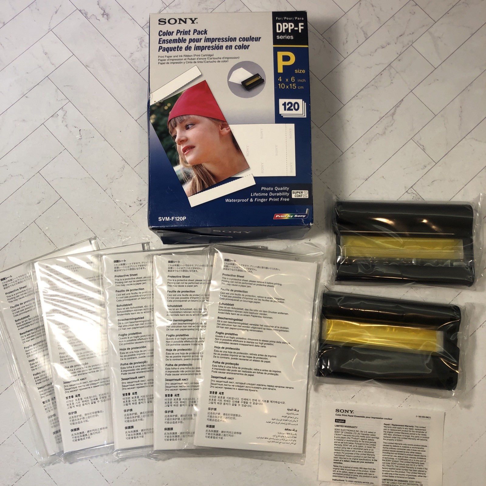 Sony SVM-F120P Color Print Pack 100 Sheets + 2 Ink Cartridges for DPP-F