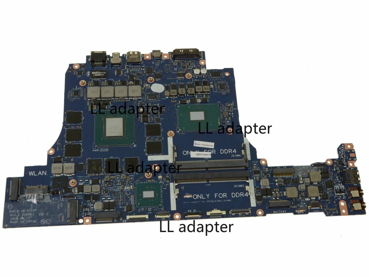 FOR DELL Alienware 17 R4 15 R3 Laptop Motherboard I7-7700HQ GTX1070 0D51CG D51CG