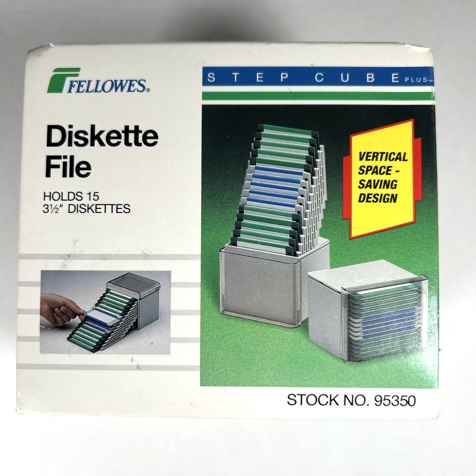 Fellowes Step Cube Plus Disk Holder, Holds 15 3.5" Disks *New*
