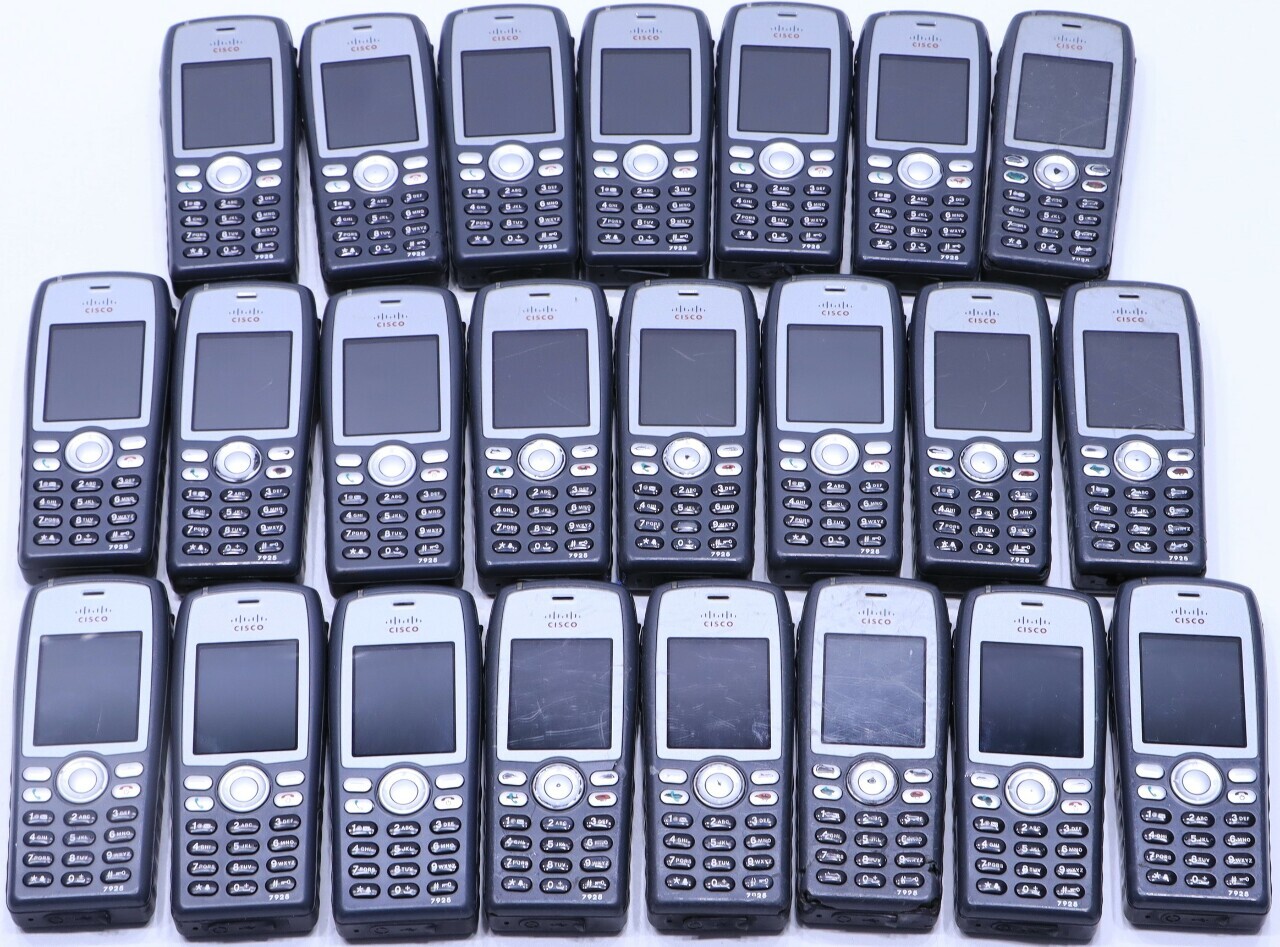 LOF OF (23) CISCO CP-7925G-A-K9 IP WIRELESS PHONES UNTESTED