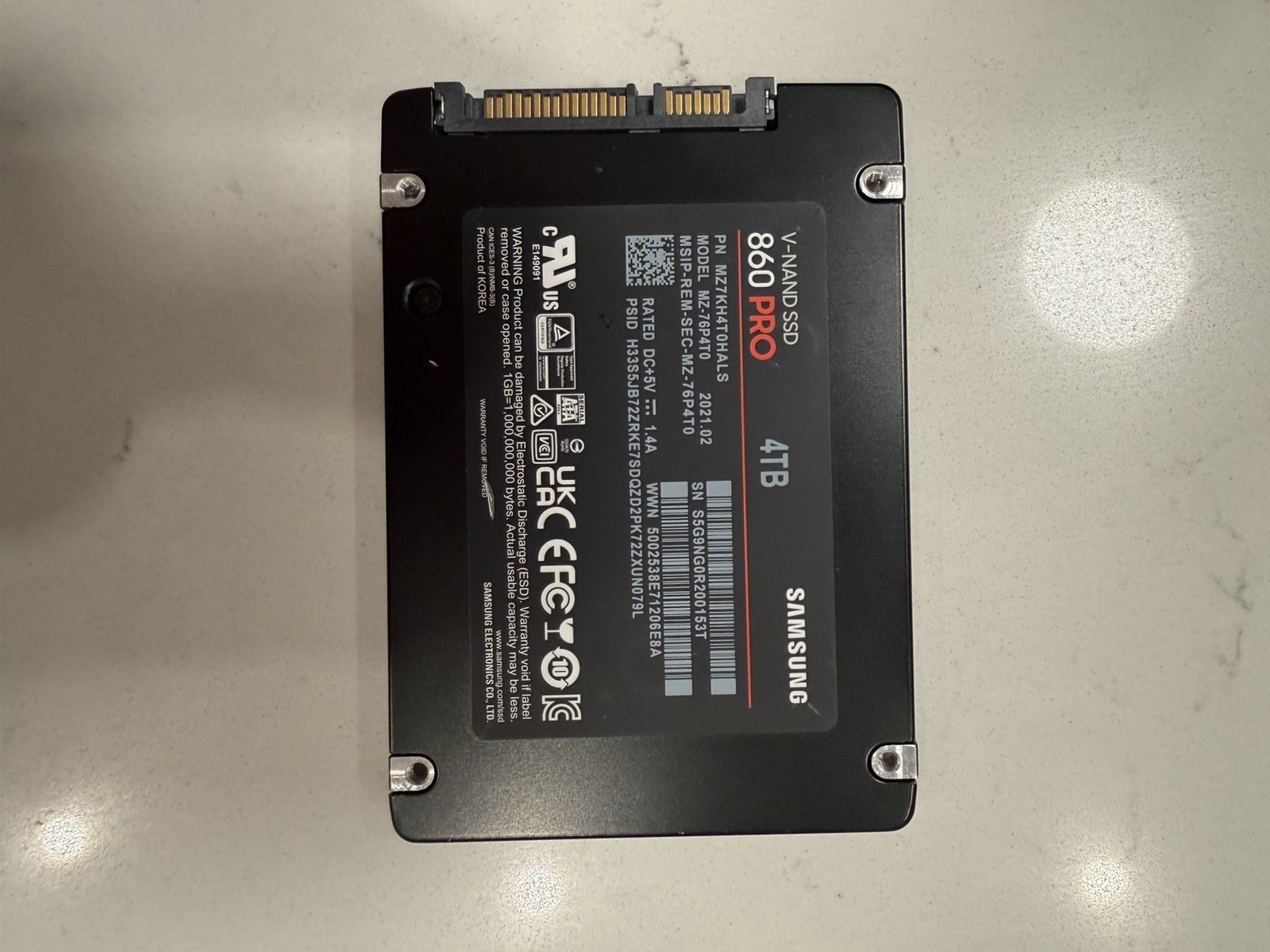 Samsung 860 PRO 4TB 2.5” SATA III V-NAND SSD High Capacity Storage