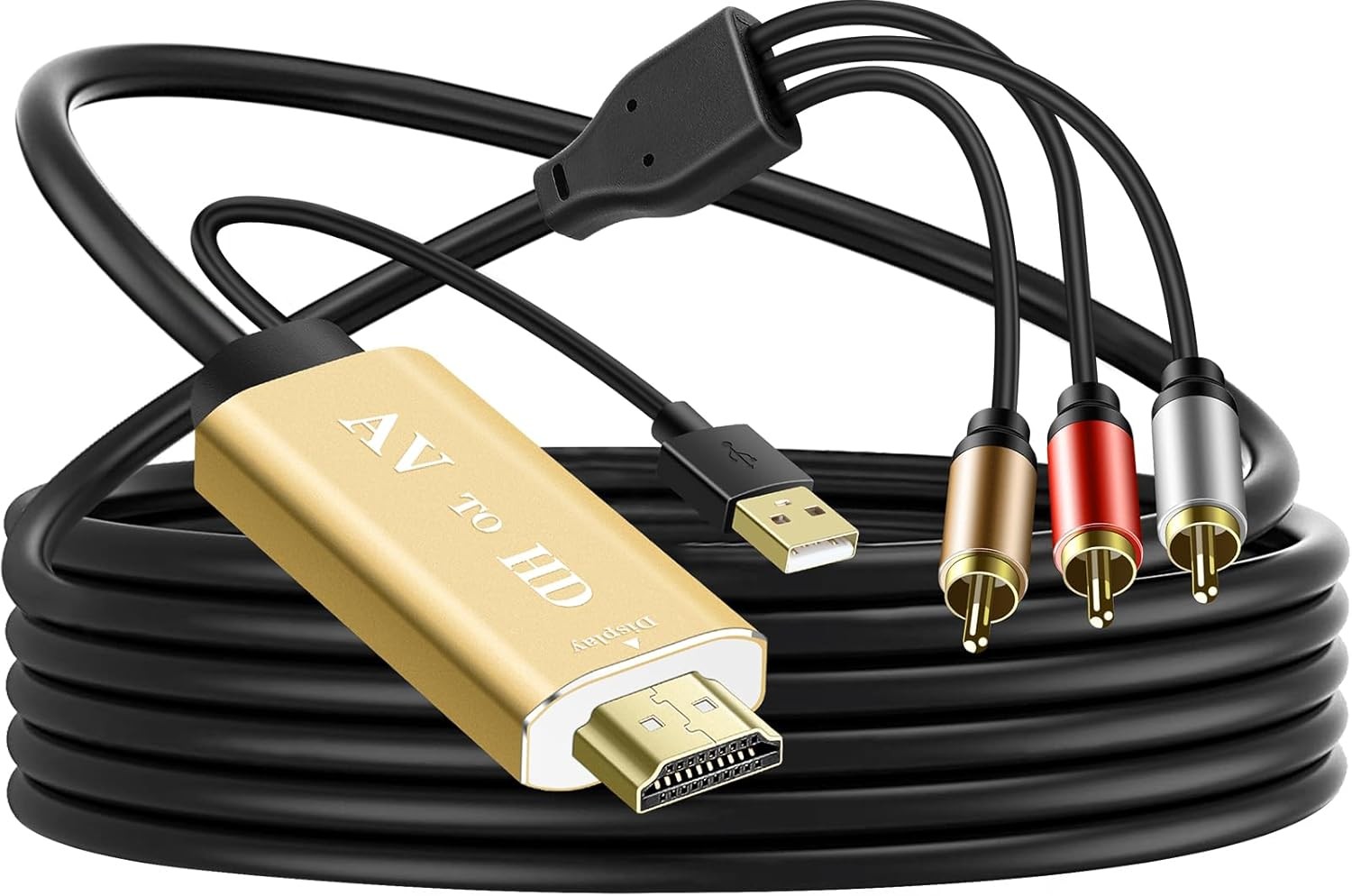 RCA to HDMI Converter for Smart TV - Composite AV 1080P Golden 