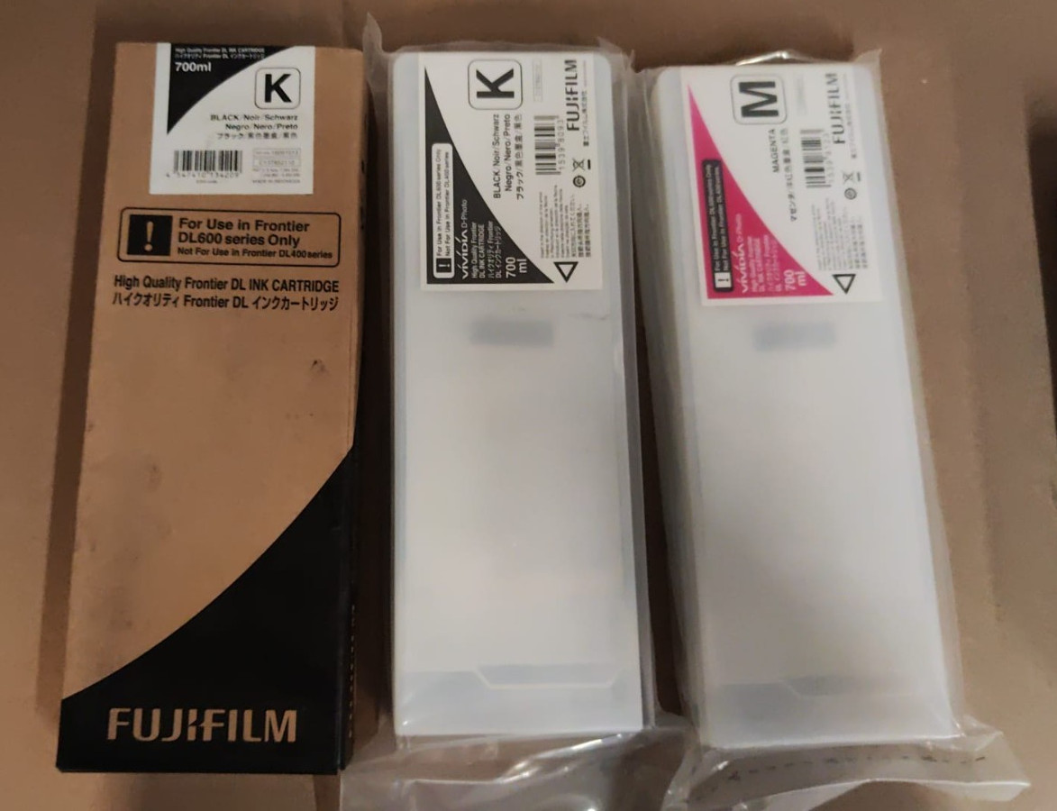 Genuine FUJIFILM DL-600 2x Black + Magenta Ink Cartridges (700ml) - DL600 series