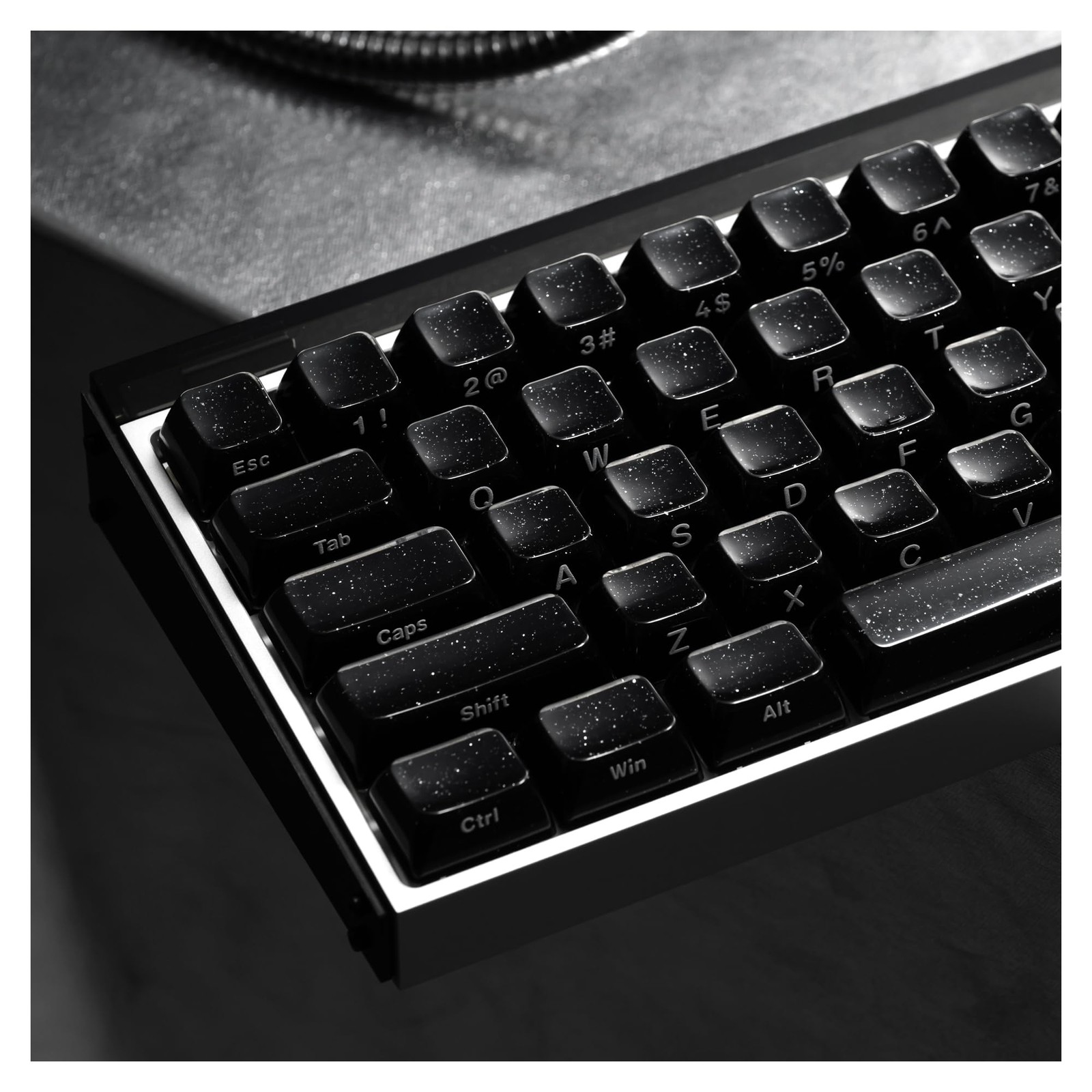 XVX Keycaps, Black Jelly Keyboard Keycaps with Glitter, Starry Key caps OEM P...