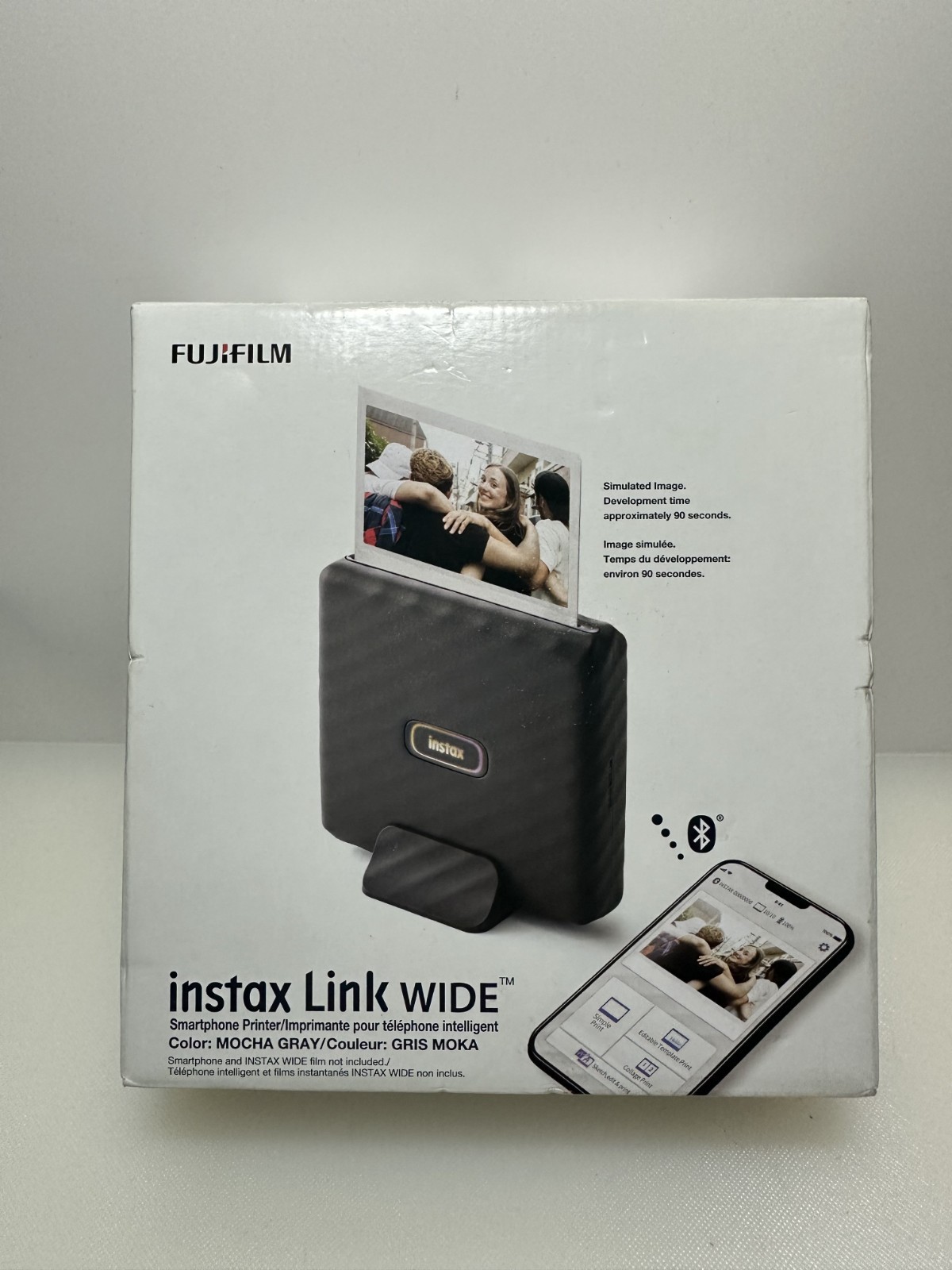 NEW Fujifilm Instax Link WIDE Smartphone Printer – Mocha Gray