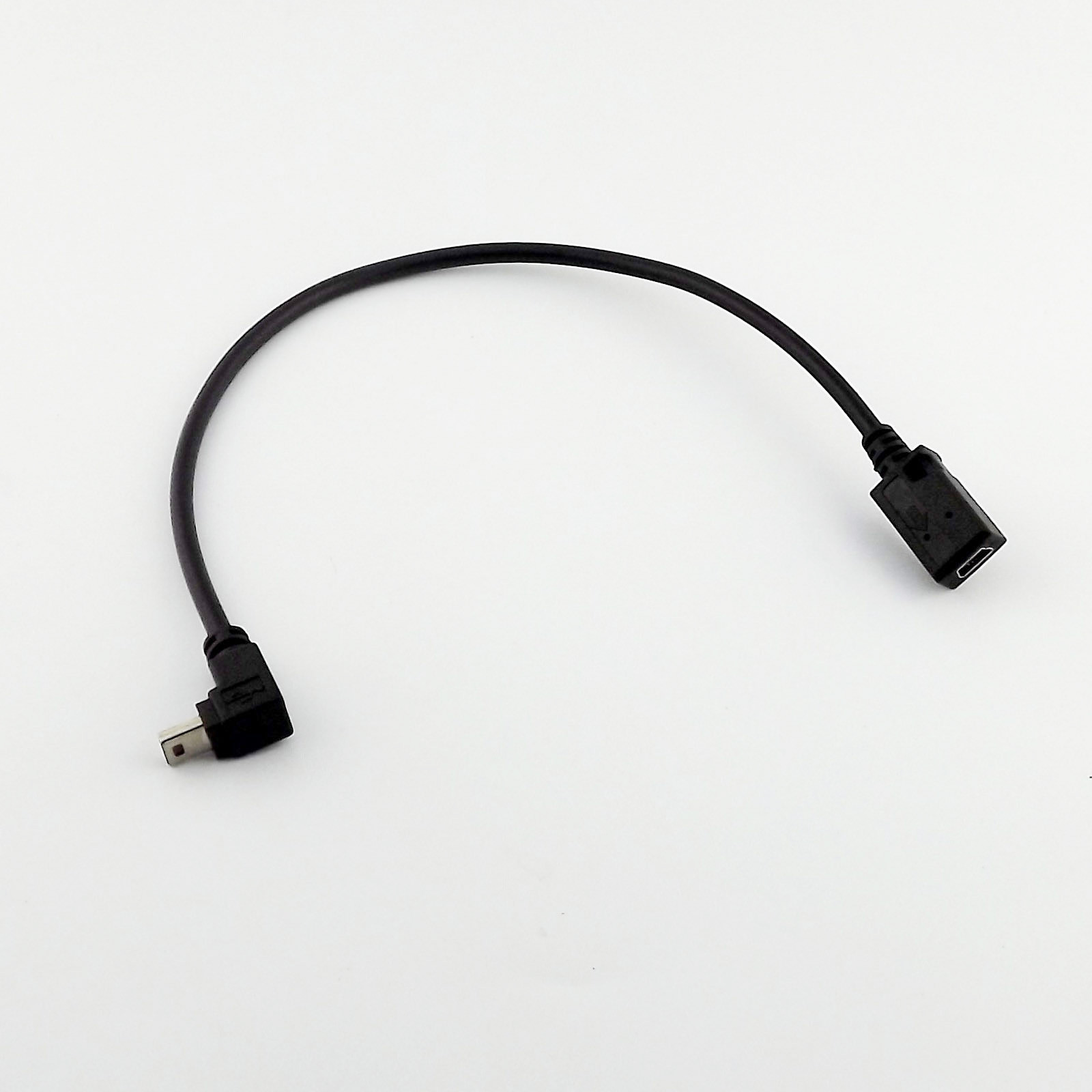 1pcs GPS Mini 5 Pin USB Male To Female Down Angle Data Charge Adapter Cable Cord