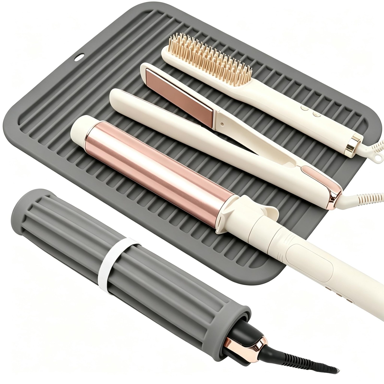12×9 Inch Large Silicone Heat Resistant Mat, Heat Proof Curling Iron Mat, Por...