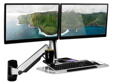 NEW - MOUNT-IT - Wall Mounted Dual Monitor Workstation MI-7906 - FREE S&H picture