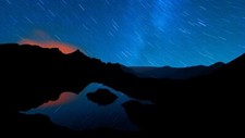 Landscape nature long exposure night mountains Custom Gaming Mat Desk picture