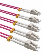 5 Pack LC to LC 0M4 Fiber Patch Cable, 1/10/40/100Gbs Multi Mode Fiber Optic ... picture
