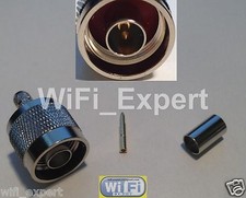 100 PACK N Male plug crimp for RG58 RG142 RG400 LMR195 cable RF Connector USA picture