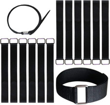 12 Inch Reusable Fastening Cable Straps - Hook and Loop Fixing Straps - 12 Pack picture