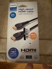 PHILIPS HIGH-SPEED 4-FOOT HDMI CABLE/WITH ETHERNET/WORKS w-HD 1080P & 4K UHD/NEW picture