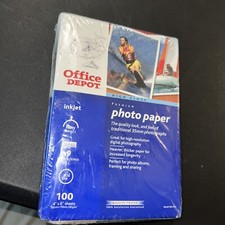 Photo Paper 4X6 100 Sheets High Gloss Premium Office Depot Inkjet - New picture