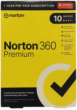 Norton 360 Premium - 10 Devices - 1 year pre-paid with Cloud Backup - Sealed box picture