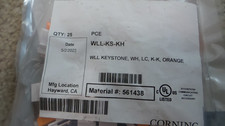 Corning WLL-KS-KH  KEYSTONE ,WH ,LC K-K, ORANGE PACK OF 25 picture