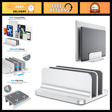 Adjustable Dual Vertical Laptop Stand Holder for MacBook & Gaming Laptops, Silve picture