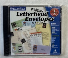 SEALED Broderbund The Print Shop Letterhead Envelopes & More (PC CD-ROM, 2002) picture