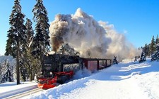 Landscape nature winter snow shadow train steam Custom Gaming Mat Desk picture
