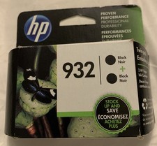 Genuine hp 932 Double Pack - 2 Black Ink Cartridges EXPIRED Aug 2017 picture