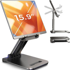 LISEN Ipad Stand Tablet Holder for Desk, Adjustable Portable Monitor Stand picture