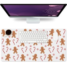 PU Leather Christmas Desk Mat Hat Mouse Pad Red Winter Waterproof Gaming Pad picture