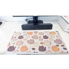 Cute Pastel Cat Desk Mat Large Gaming Mouse Pad 23.6