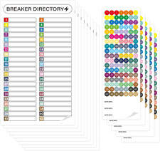 16 Sheets Breaker Panel Labels, Electrical Box Sticker Numbers Breaker Panel picture