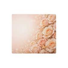 Peach Cream Rose Floral Gaming Mouse Pad XL Extended Desk Mat Aesthetic Non-Slip picture