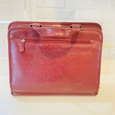 Foray Maroon Faux Leather Briefcase Planner Binder Bag Great Condition picture
