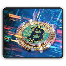 Bit coin Mouse Pad BTC Cryptocurrency Trading Office Desk Gaming Mouse Mat picture