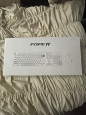 Fopett LOVELY Wireless Keyboard & Mouse Set Plug & Play Blue White QWERTY picture
