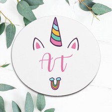 Personalized Custom Name Unicorn Mouse Pad Mat Office Desk Table Accessory Gift picture