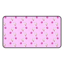 Kawaii Pink Lucky Cat Pattern Desk Mat | Cute Pastel Mousepad picture