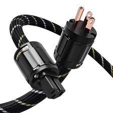 YYTCG 3.28ft Audiophile HiFi Power Cable-7 AWG,4N 3.28ft/1m, Black-4N-OFC picture