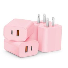 [4 Pack] 20W USB C Charger Block Fast 4-Pack 20W Charger Light Pink-20W-4 Pack picture